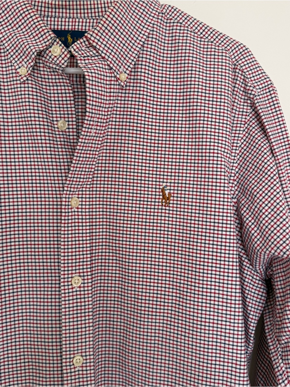 Ralph Lauren Classic Fit Red White Blue Check Button-Down Shirt - Picture 2 of 7